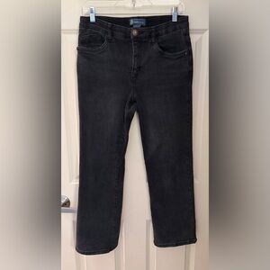 Democracy Ab-Solution High Rise Straight Jeans in Washed Black/Gray, Size 8